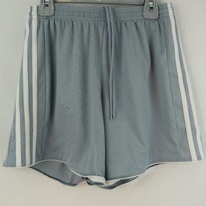 Silver Adidas Unisex Shorts W/White Stripes Size S